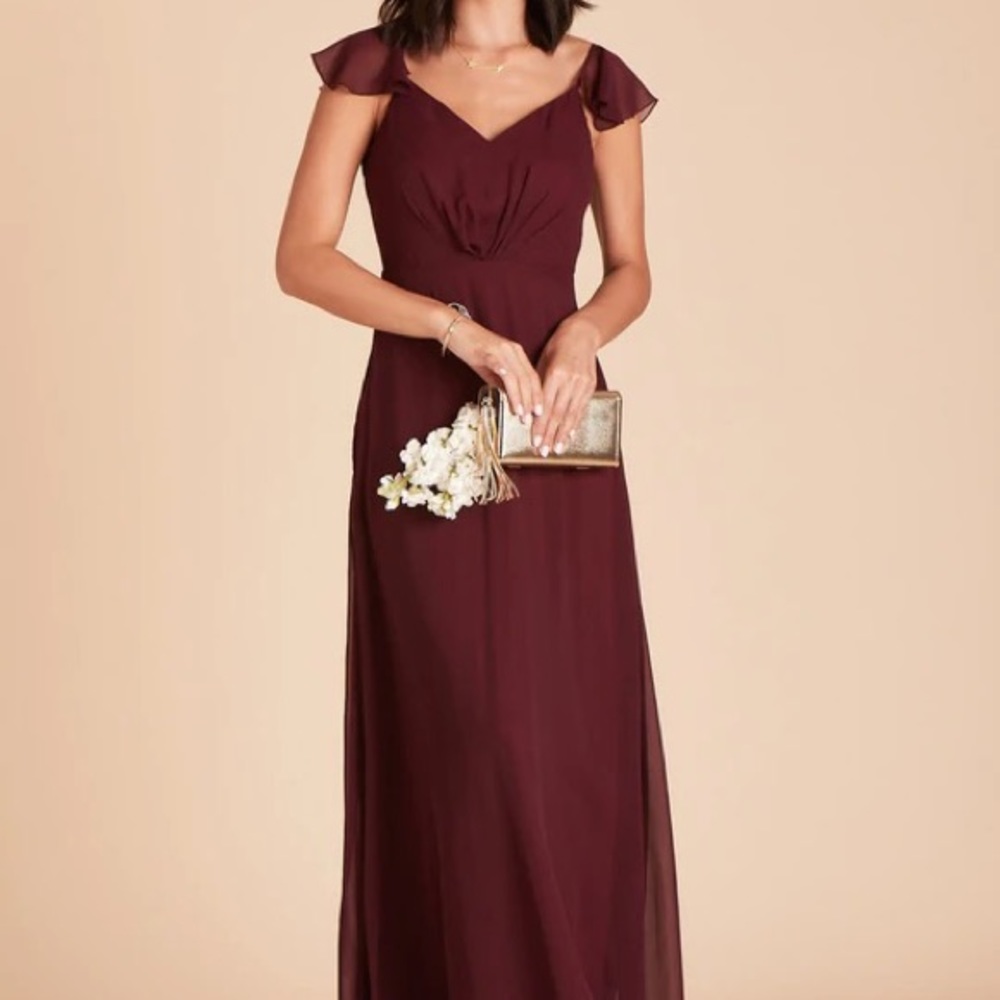 Birdy Grey Kae Cabernet Chiffon bridesmaids dress